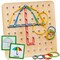 Wooden Geoboard - Montessori Toys for 3 4 5 Year Old Kids and Toddlers, Educational Toy with 30 Pattern Cards and 40 Rubber Bands to Create Figures, Brain Teaser STEM Toy Geo Board
